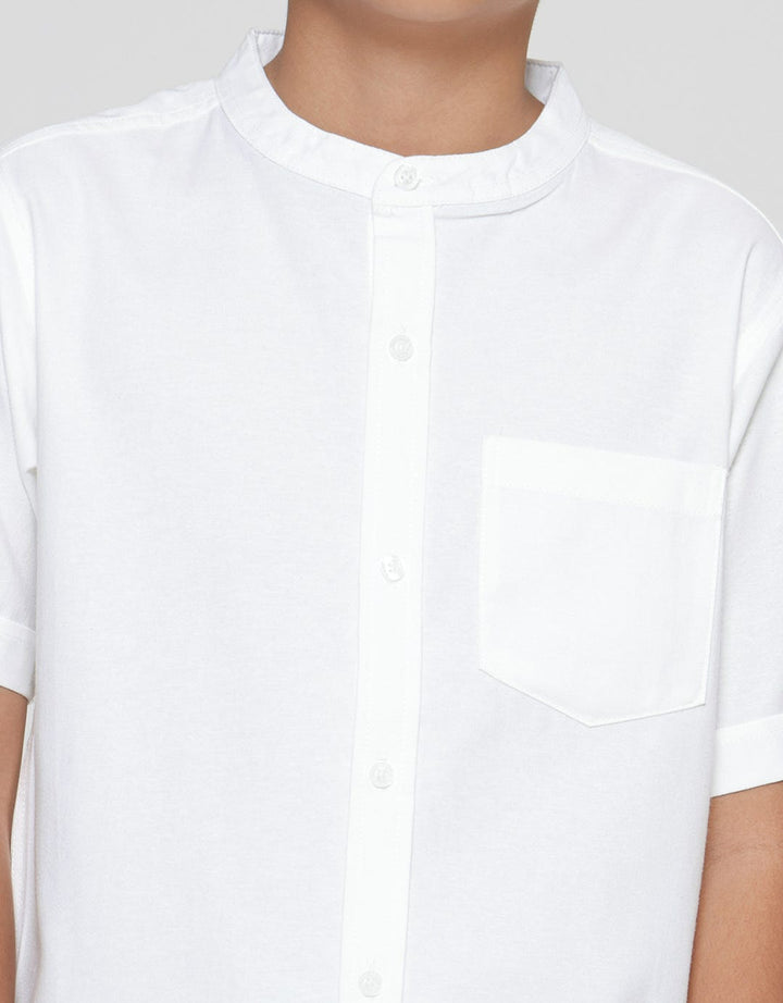 Nevada Casual Oxford Chembray Solid Koko Lengan Pendek Anak Laki-Laki