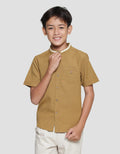 Nevada Casual Oxford Chembray Solid Koko Lengan Pendek Anak Laki-Laki