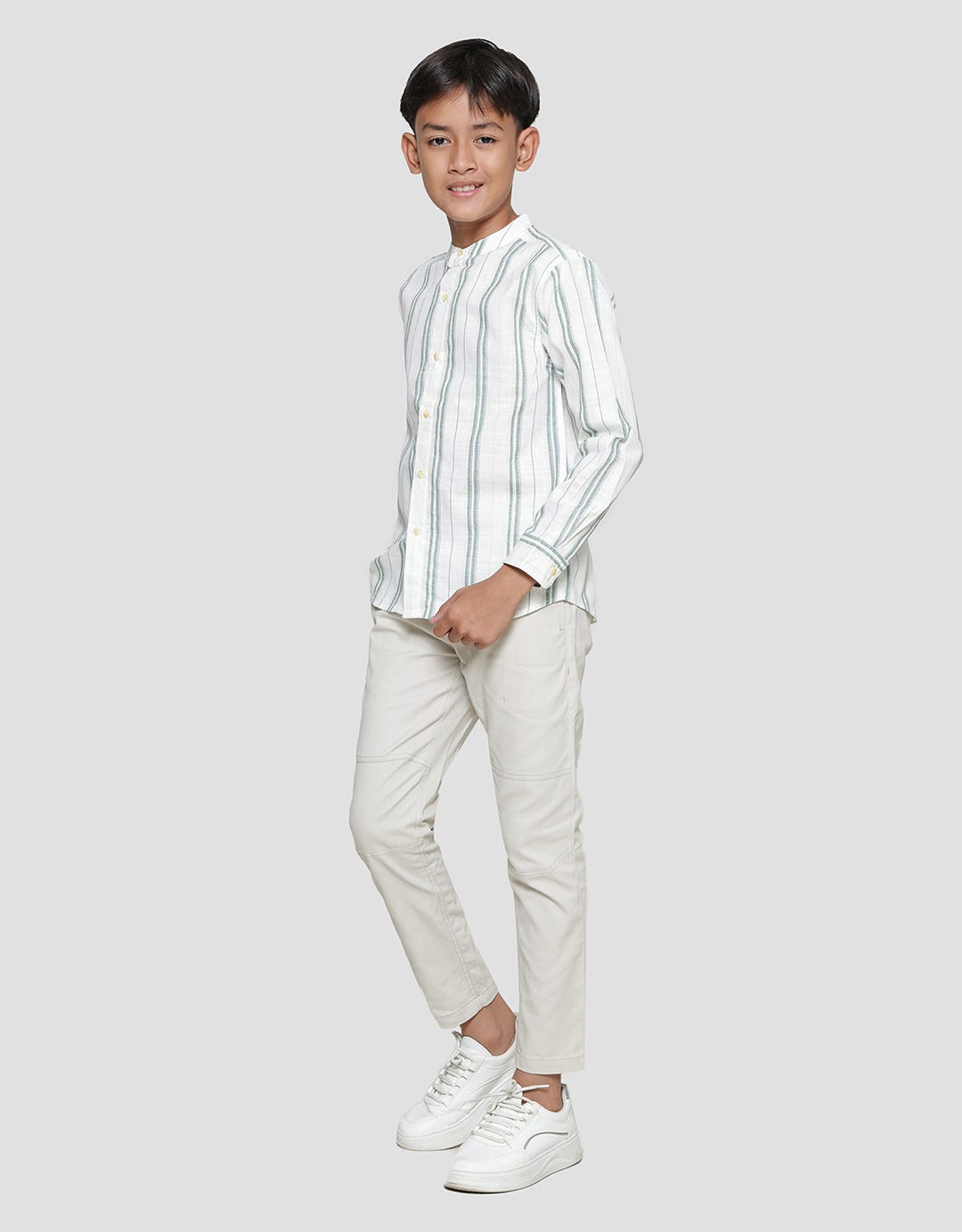 Nevada Linen Stripe Baju Koko Anak Laki-laki