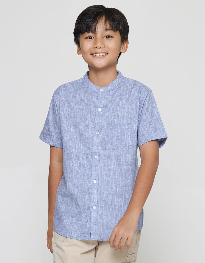 Nevada Print Abstrak Kemeja Koko Lengan Pendek Anak Laki-Laki