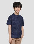 Nevada Casual Linen Slub Geometry Koko Anak Laki-Laki