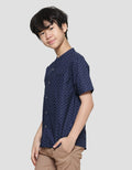 Nevada Casual Linen Slub Geometry Koko Anak Laki-Laki