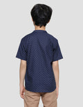 Nevada Casual Linen Slub Geometry Koko Anak Laki-Laki