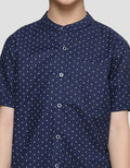 Nevada Casual Linen Slub Geometry Koko Anak Laki-Laki