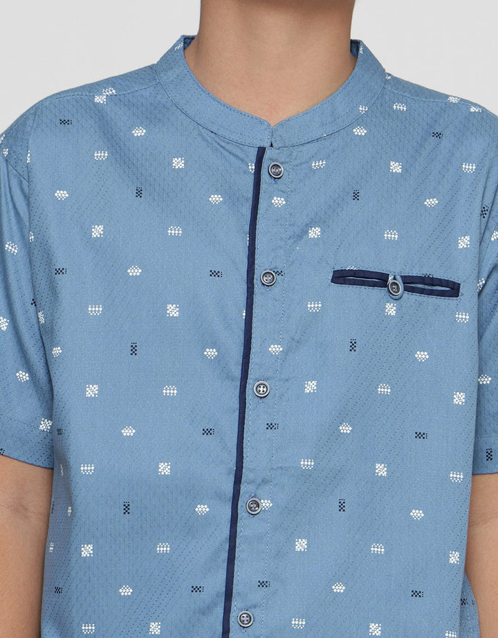 Nevada Casual Dobby Geometry Koko Short Sleeve Boys