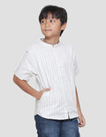 Nevada Casual Linen Slub Stripes Kemeja Koko Anak Laki-Laki