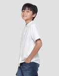 Nevada Casual Linen Slub Stripes Kemeja Koko Anak Laki-Laki