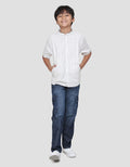 Nevada Casual Linen Slub Stripes Kemeja Koko Anak Laki-Laki