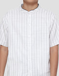 Nevada Casual Linen Slub Stripes Kemeja Koko Anak Laki-Laki