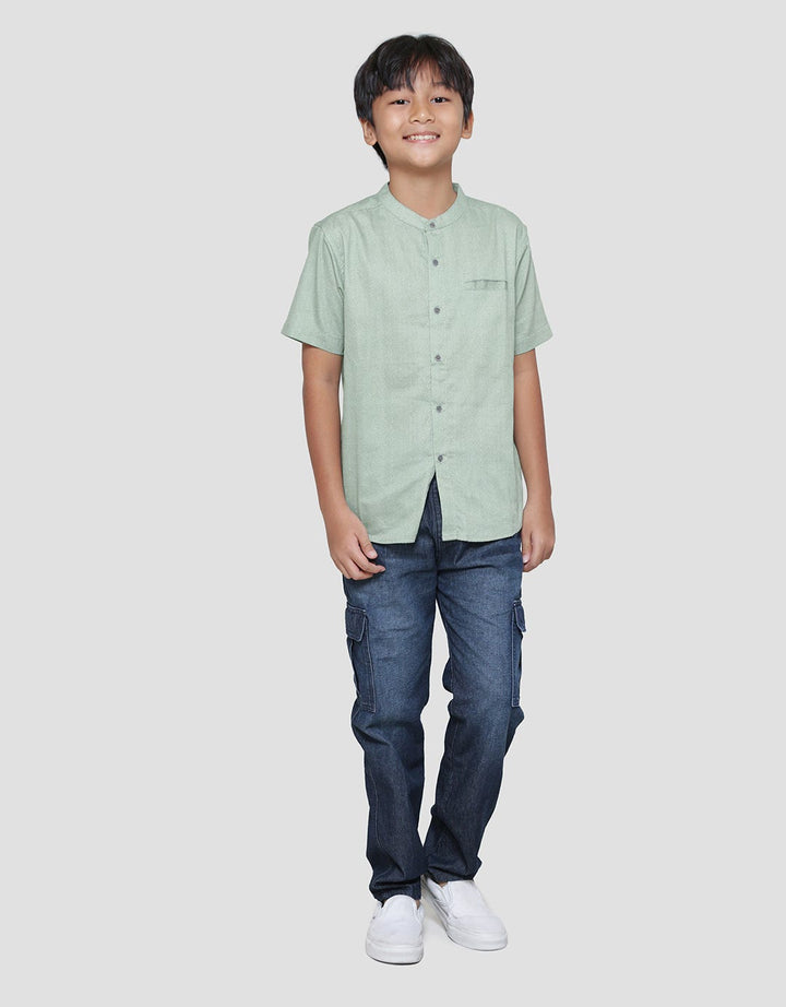 Nevada Casual Pique Batik Kemeja Koko Lengan Pendek Anak Laki-laki