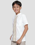 Nevada Linen Slub Print Pintu Kemeja Koko Anak Laki-Laki