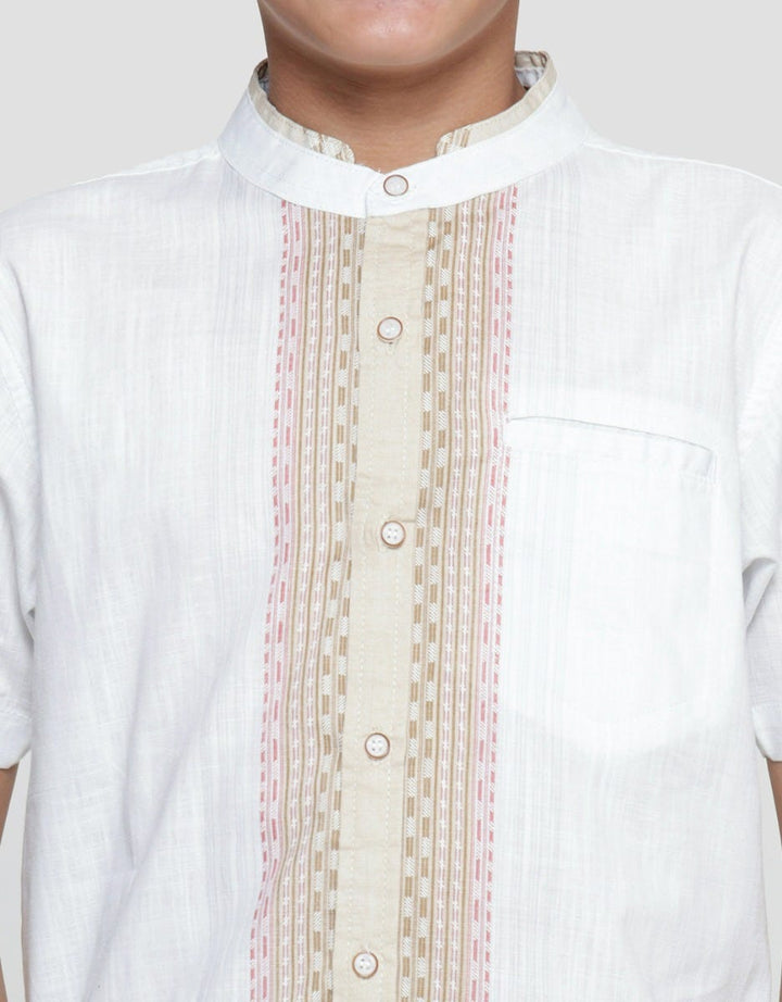 Nevada Linen Slub Print Pintu Kemeja Koko Anak Laki-Laki