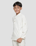 Nevada Casual Linen Blend Solid Kemeja Koko Anak Laki-laki