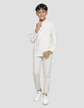 Nevada Casual Linen Blend Solid Kemeja Koko Anak Laki-laki