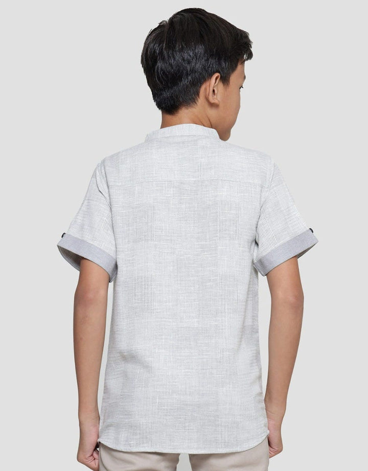 Nevada Kemeja Koko Textured Vertical Bordir Anak Laki-laki