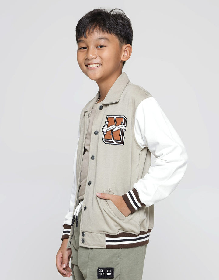 Aero Bomber Jacket Embroidered Standup Collar Boys