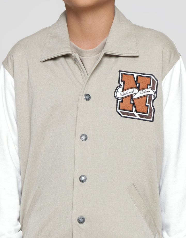 Aero Bomber Jacket Embroidered Standup Collar Boys
