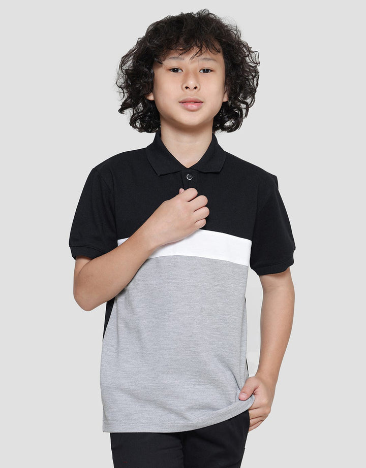 Nevada Wangki Lacoste Cut N Sew Color Block Kaos Polo Anak Laki-Laki