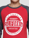 Nevada 3/4 Sleeve Raglan Red M81 California Boys T-Shirt