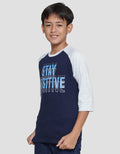 Nevada Kaos Lengan 3/4 Raglan Stay Positive Anak Laki-laki