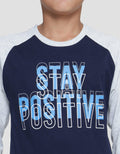 Nevada Kaos Lengan 3/4 Raglan Stay Positive Anak Laki-laki