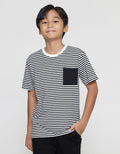 Nevada Yarndyed Stripes With Pocket Kaos Lengan Pendek Anak Laki-laki