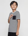 Nevada Yarndyed Stripes With Pocket Kaos Lengan Pendek Anak Laki-laki