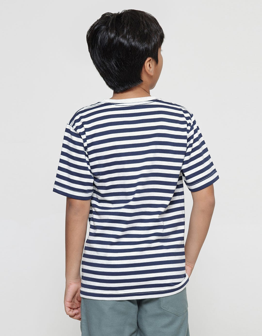 Nevada Yarndyed Stripes With Pocket Kaos Lengan Pendek Anak Laki-laki