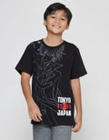 Nevada Kaos Lengan Pendek Anak Laki-laki Print Outline Anime