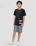 Nevada Kaos Lengan Pendek Anak Laki-laki Print Outline Anime