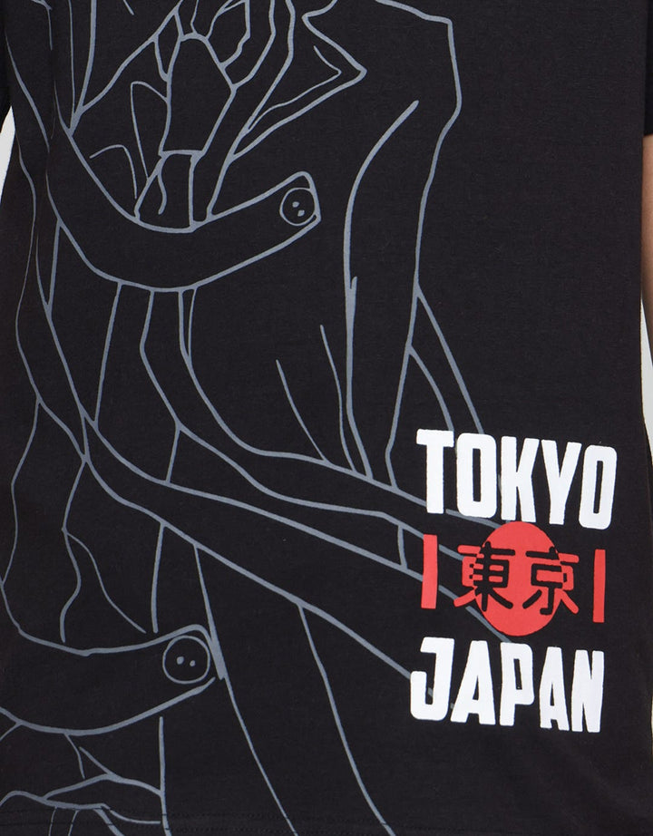 Nevada Kaos Lengan Pendek Anak Laki-laki Print Outline Anime