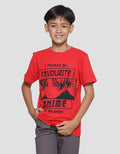 Nevada Print Outline Anime Boys Short Sleeve T-Shirt