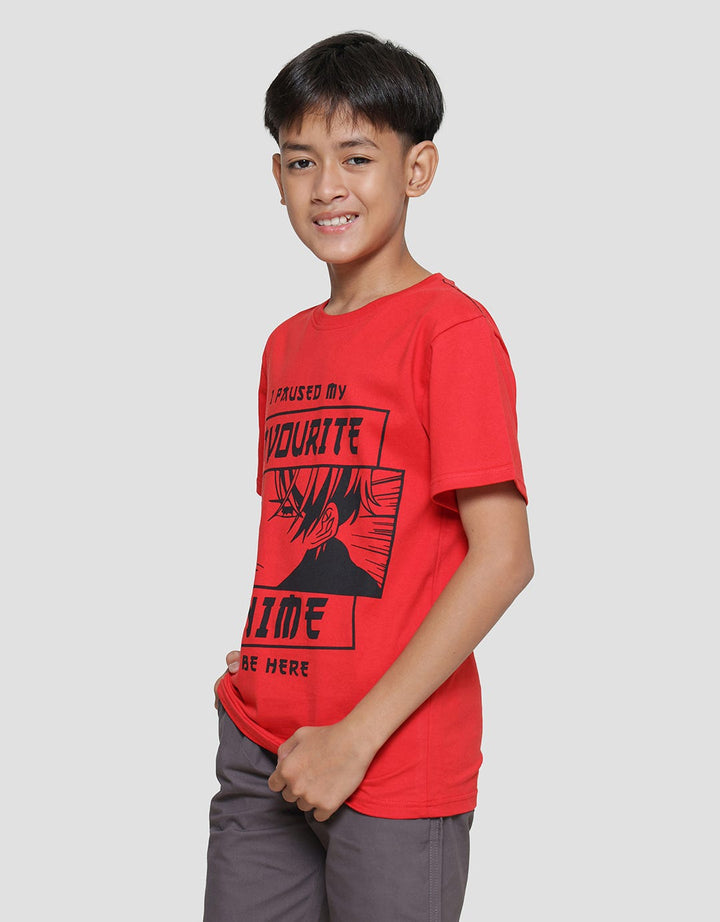 Nevada Print Outline Anime Boys Short Sleeve T-Shirt