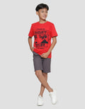 Nevada Print Outline Anime Boys Short Sleeve T-Shirt