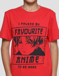 Nevada Print Outline Anime Boys Short Sleeve T-Shirt