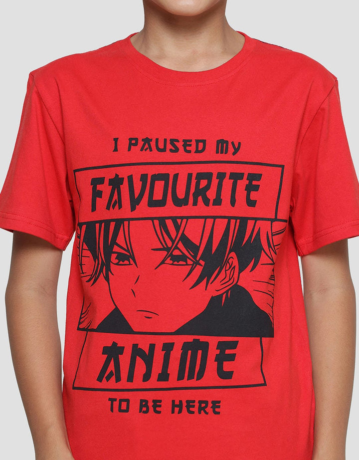 Nevada Print Outline Anime Boys Short Sleeve T-Shirt