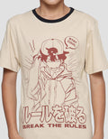 Nevada Print Outline Anime Boys Short Sleeve T-Shirt