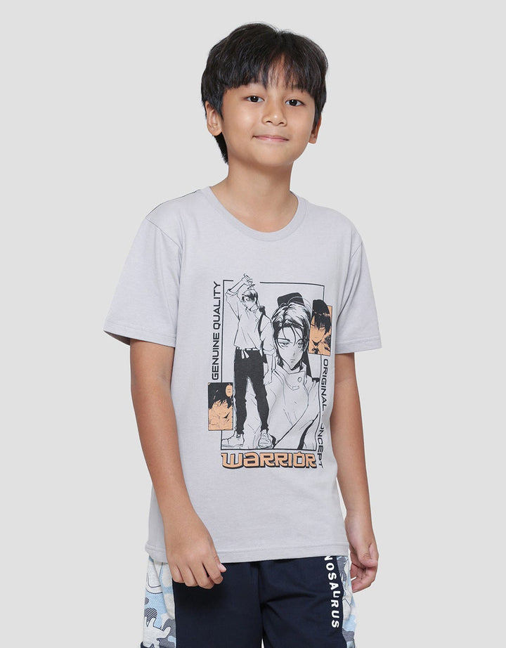 Nevada Print Outline Anime Boys Short Sleeve T-Shirt