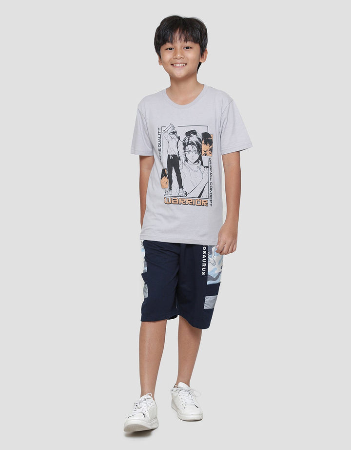 Nevada Print Outline Anime Boys Short Sleeve T-Shirt