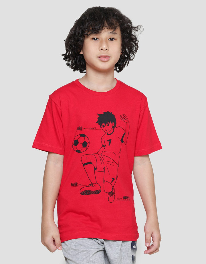 Nevada Print Olimpic Anime Football Kaos Lengan Pendek Anak Laki-Laki