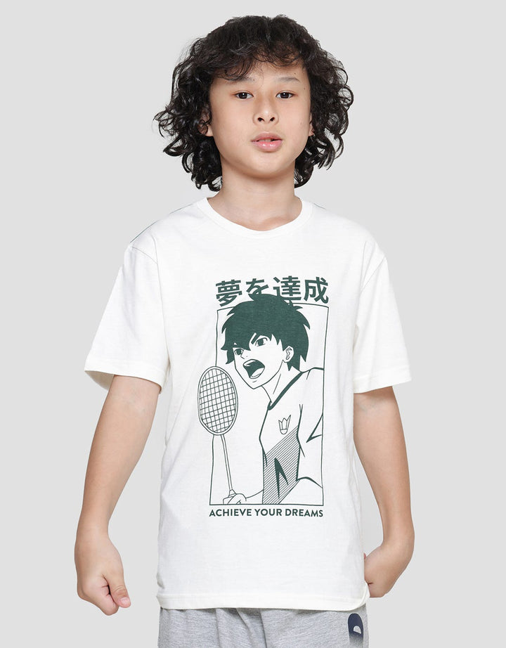 Nevada Print Olimpic Anime Badminton Kaos Lengan Pendek Anak Laki-Laki
