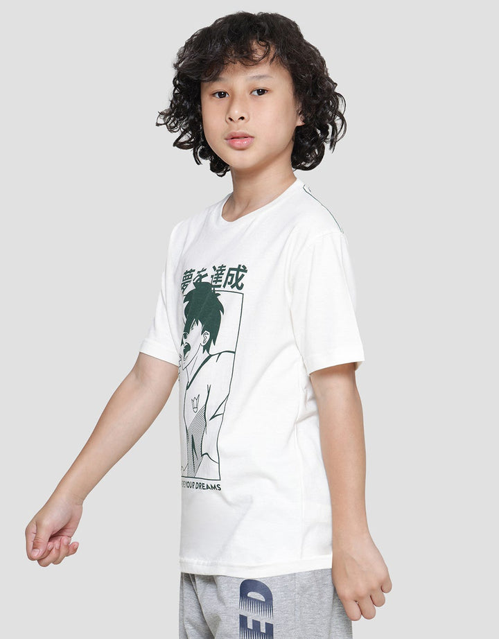 Nevada Print Olimpic Anime Badminton Kaos Lengan Pendek Anak Laki-Laki
