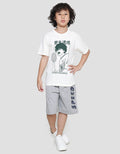 Nevada Print Olimpic Anime Badminton Kaos Lengan Pendek Anak Laki-Laki