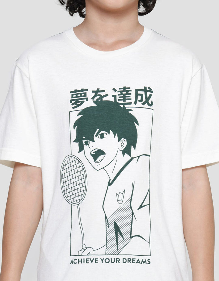 Nevada Print Olimpic Anime Badminton Kaos Lengan Pendek Anak Laki-Laki
