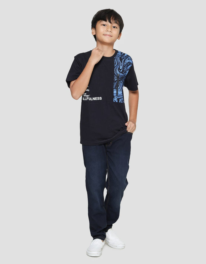 Nevada Cns Marble Blue Kaos Lengan Pendek Anak Laki-Laki