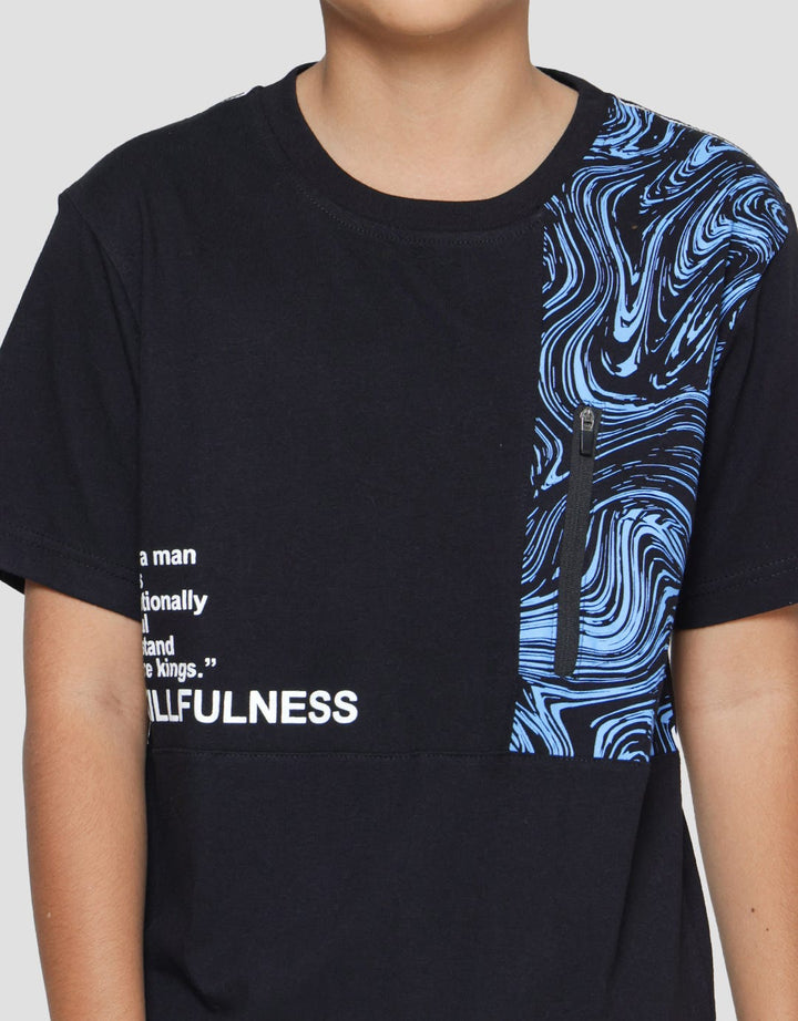 Nevada Cns Marble Blue Kaos Lengan Pendek Anak Laki-Laki