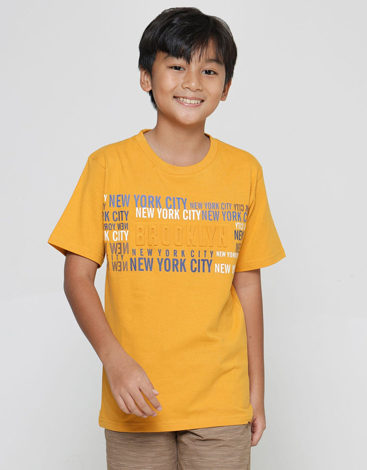 Nevada Emboss Brooklyn With Print Boys Short Sleeve T-Shirt