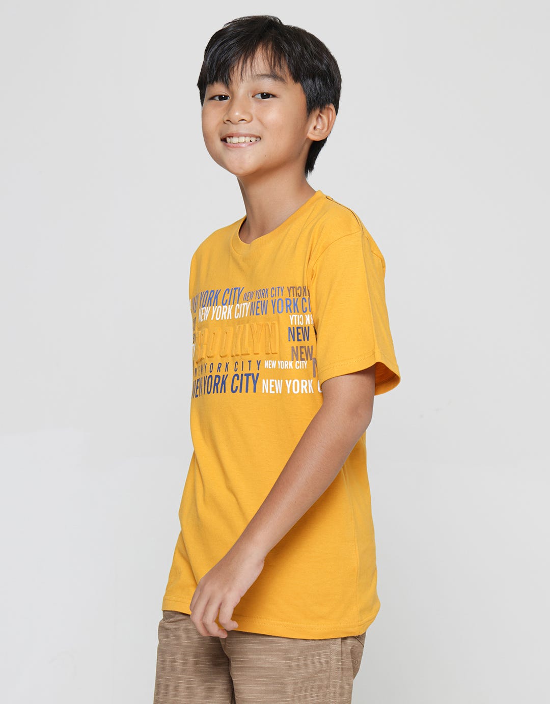 Nevada Emboss Brooklyn With Print Boys Short Sleeve T-Shirt