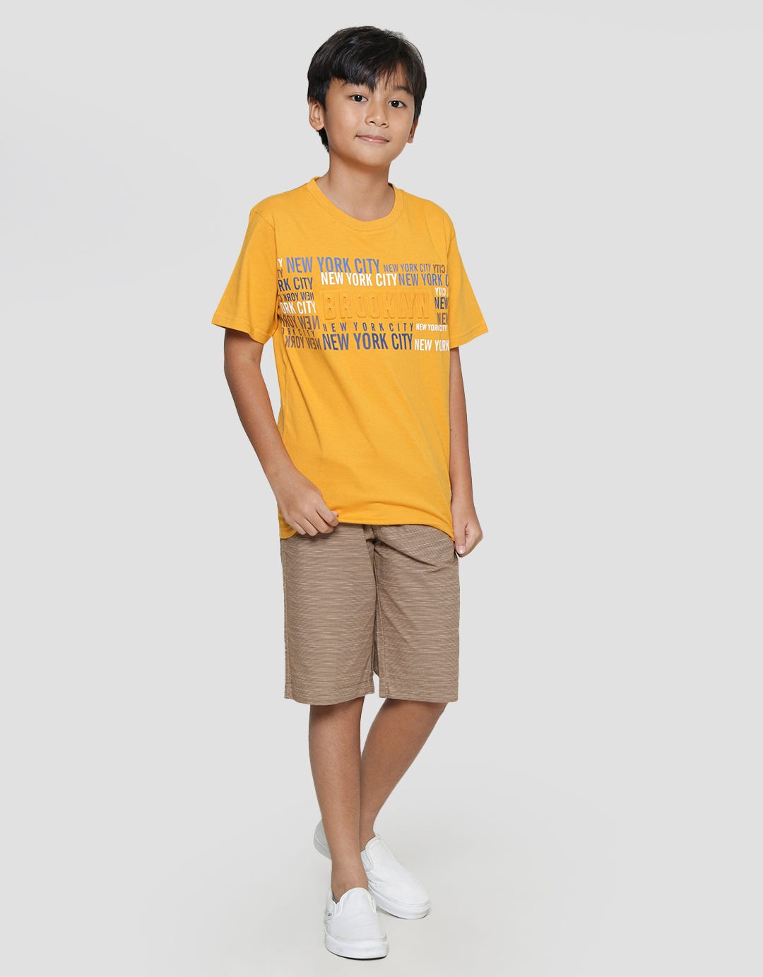 Nevada Emboss Brooklyn With Print Boys Short Sleeve T-Shirt