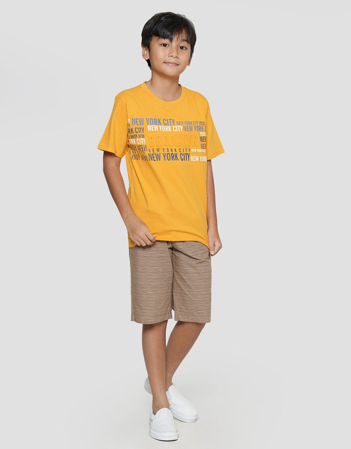 Nevada Emboss Brooklyn With Print Boys Short Sleeve T-Shirt